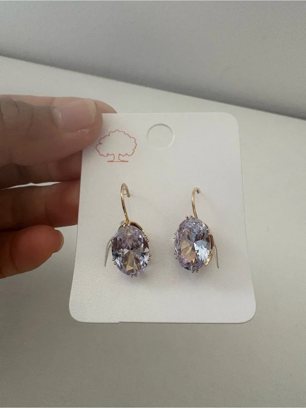 Delicate Crystal Drop Earrings - Gold Tone